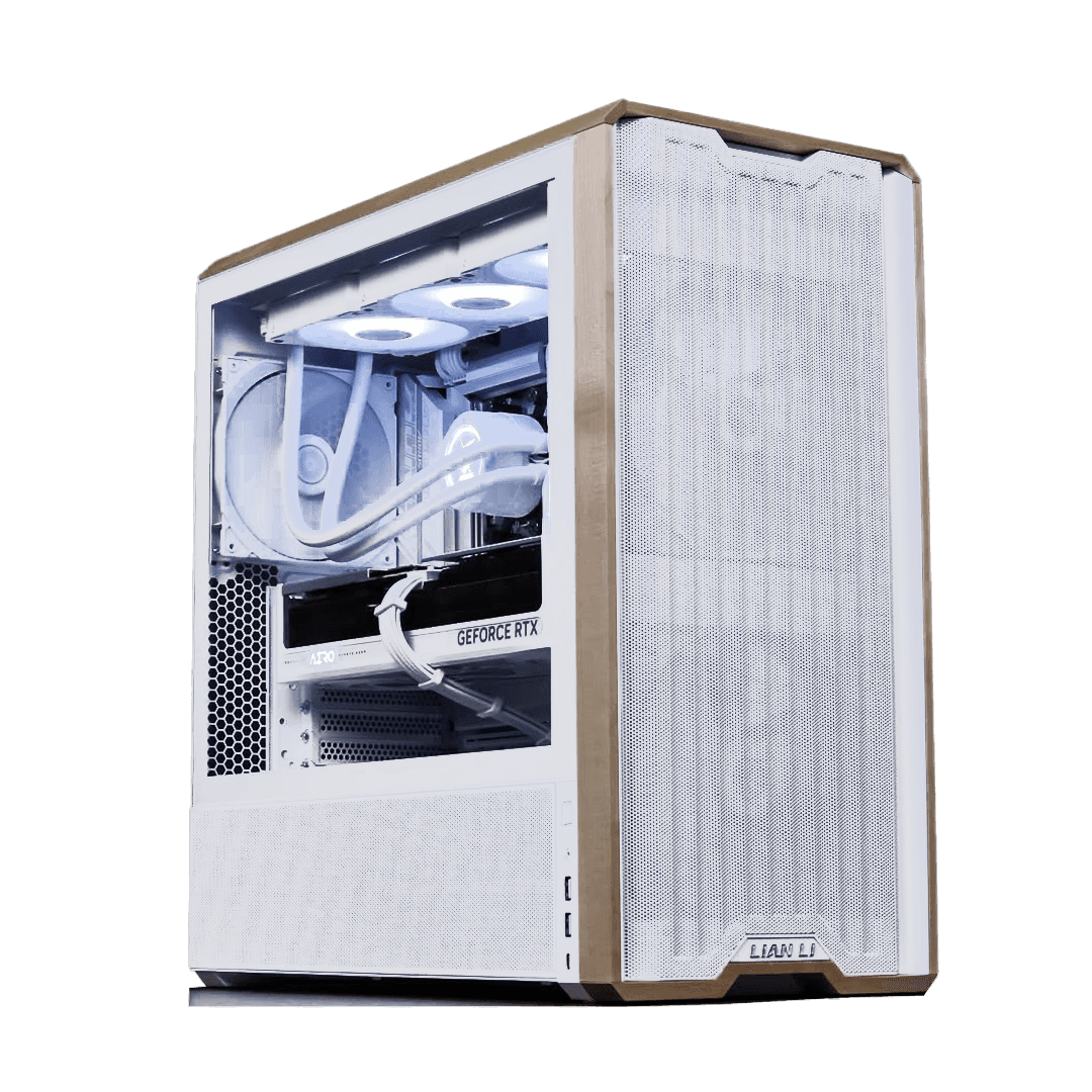 High-End White PC: AMD Ryzen 9 9950X3D, AORUS Master RTX 5090, 64GB DDR5 CL30, 8TB SSD, 1000W PSU ATX 3.1