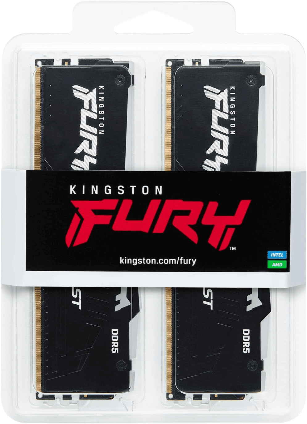 Kingston FURY Beast Black 16GB (2x8GB) DDR5 Memory, 6000MT/s DIMM (Kit of 2) CL36 EXPO Non-ECC Unbuffered 1RX16 36-38-38 1.35V 288-pin 16Gbit | KF560C36BBEK2-16