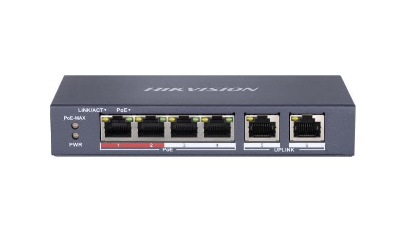 Hikvision DS-3E0106P-E/M 4 Port Fast Ethernet Unmanaged POE Switch