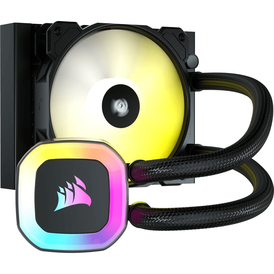 Corsair H55 RGB 120mm all-in-one Liquid CPU Cooler, SP120 RGB ELITE Series, Intel 1700, AM5, AMD AM4, Black | CW-9060052-WW