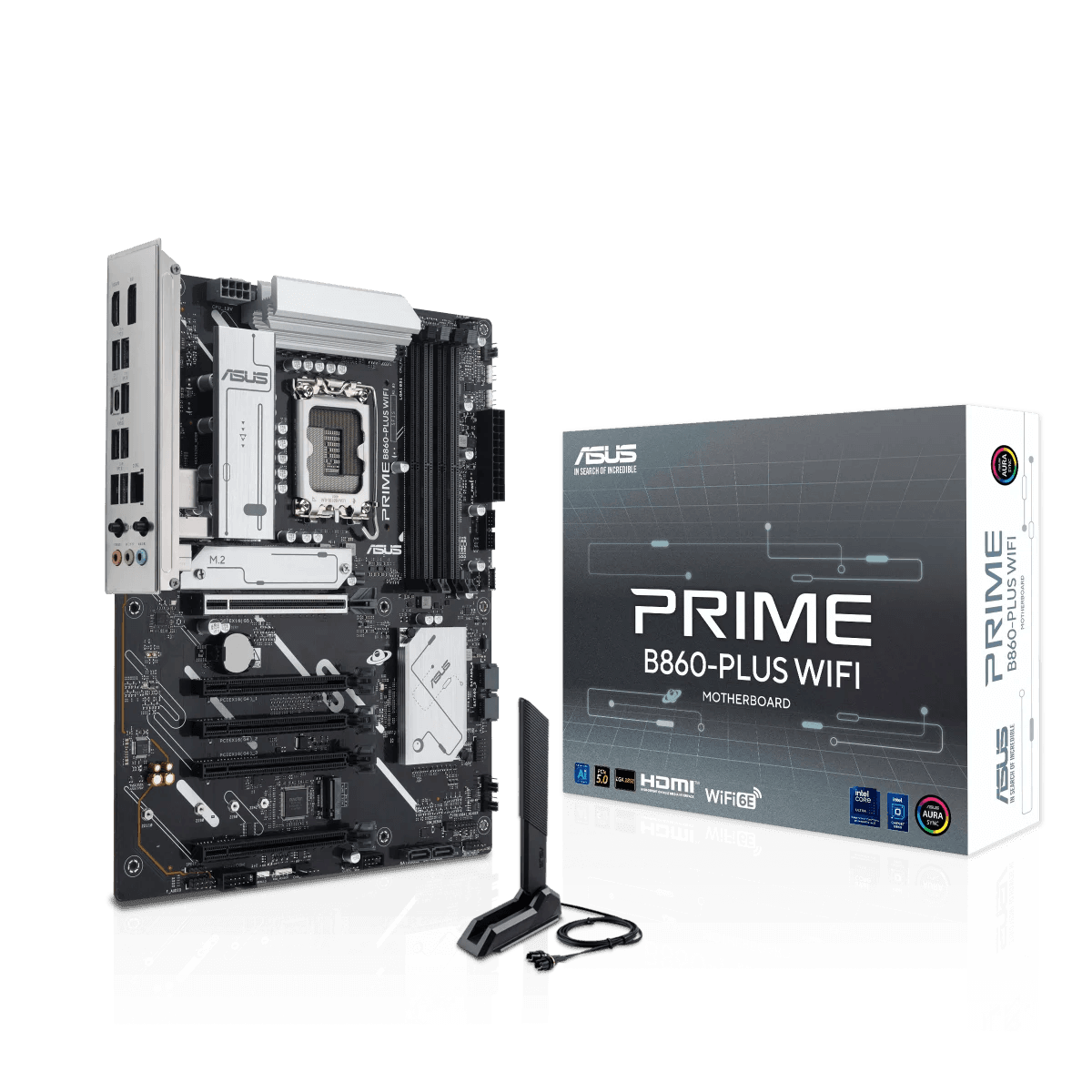 ASUS Prime B860-Plus WiFi LGA 1851 ATX Motherboard, Intel B860 Chipset, 4x DIMM DDR5 Slots, Up to 256GB Max Memory, 5x PCIe x16 Slots, 2x M.2 Slots, WiFi & BT Connectivity | 90MB1K50-M0EAY0