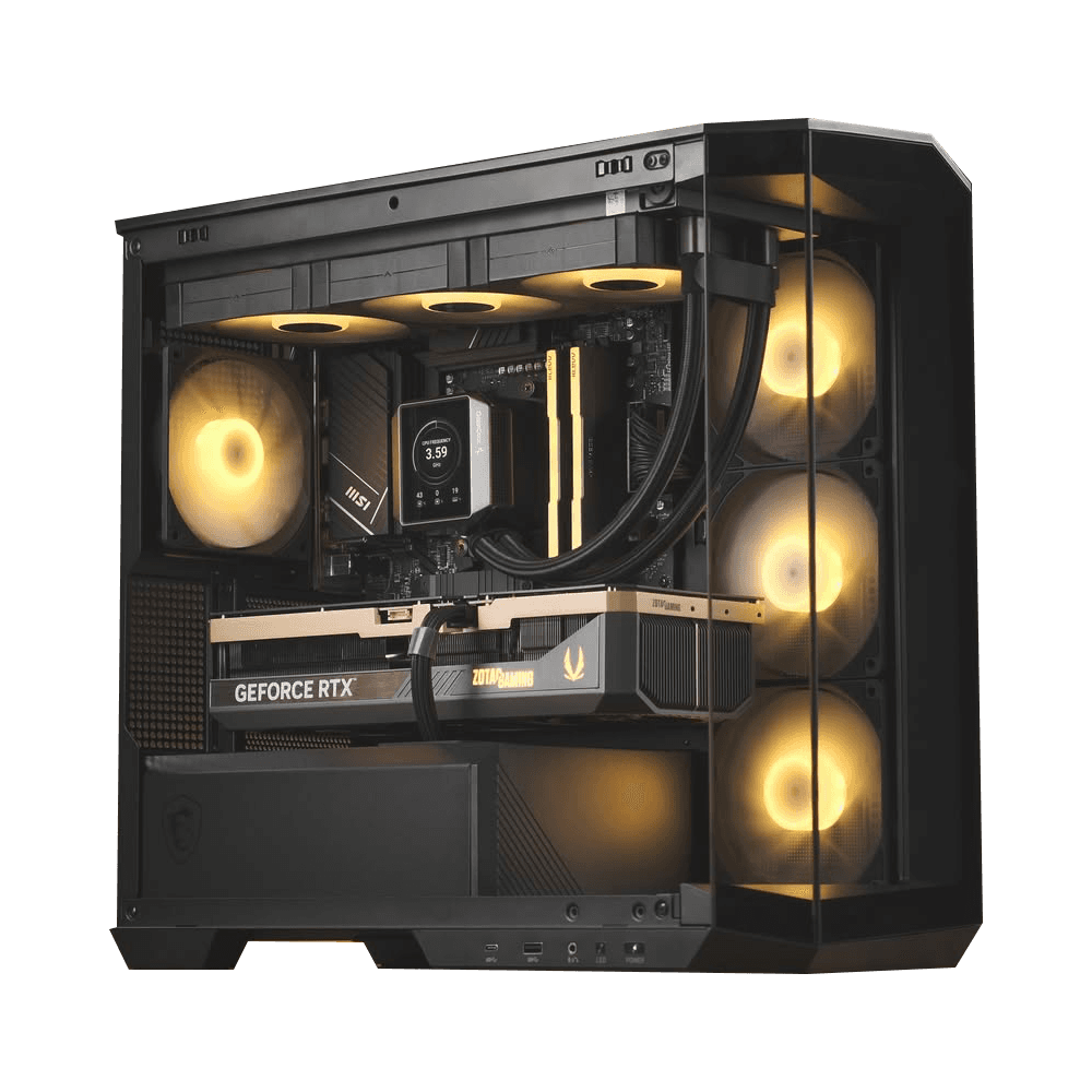 High-Performance Gaming PC: AMD Ryzen 7 9800X3D + ZOTAC RTX 5080 SOLID CORE 16GB GDDR7, 32GB DDR5 6000MHz RGB, 2TB NVMe SSD, 360mm LCD AIO, 1000W Gold PSU, WiFi 6E