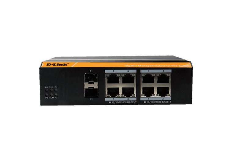 D-LINK / DGS-F3008P-2S / 8 PORT GIGABIT ( 8 POE - 120 WATT ) + 2 SFP LAYER 2 GIGABIT OUTDOOR MANAGED INDUSTRIAL SWITCH