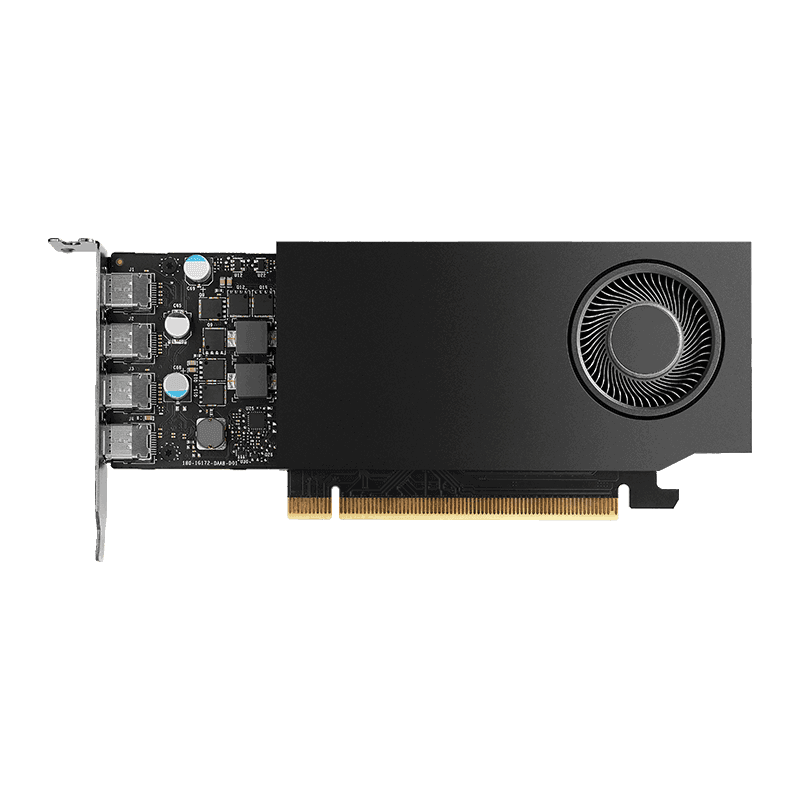 PNY NVIDIA RTX A400 Graphic card, 4 GB GDDR6, 64-bit 96 GB/sec, 8.7 Billion Transistors, 768 CUDA Cores, 24 Tensor Cores, 6 RT Cores, 4x mDisplayPort,  Single Slot | VCNRTXA400ATX-PB thumbnail 3