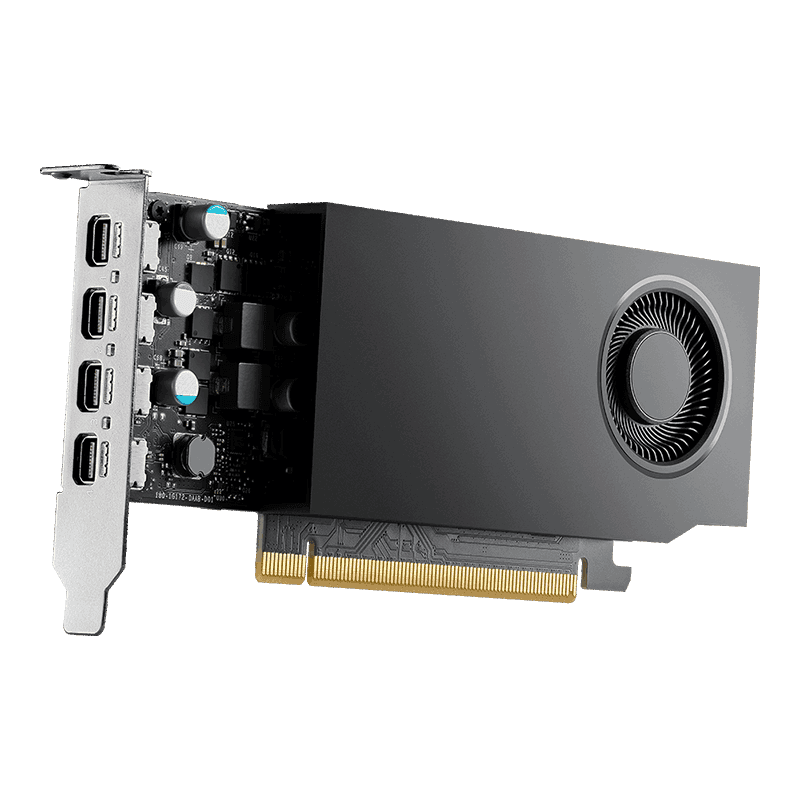 PNY NVIDIA RTX A400 Graphic card, 4 GB GDDR6, 64-bit 96 GB/sec, 8.7 Billion Transistors, 768 CUDA Cores, 24 Tensor Cores, 6 RT Cores, 4x mDisplayPort,  Single Slot | VCNRTXA400ATX-PB thumbnail 9