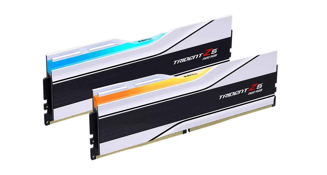 G.SKILL Trident Z5 Neo RGB Series 32GB (2 x 16GB) DDR5 Dual Channel Desktop Memory Kit, 6400 MT/s Memory Speed, CL32 CAS Latency, 1.40 V, AMD EXPO, 288-Pin, White | F5-6400J3239G16GX2-TZ5NRW