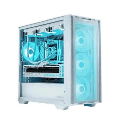 ASUS Powered Gaming PC, AMD Ryzen 7 7700X, Dual RTX 5060 Ti OC Edition 16GB, 32GB (2x16GB) DDR5 6000 MHz, NV3 1TB NVMe, 750W, LCD Liquid CPU Cooler