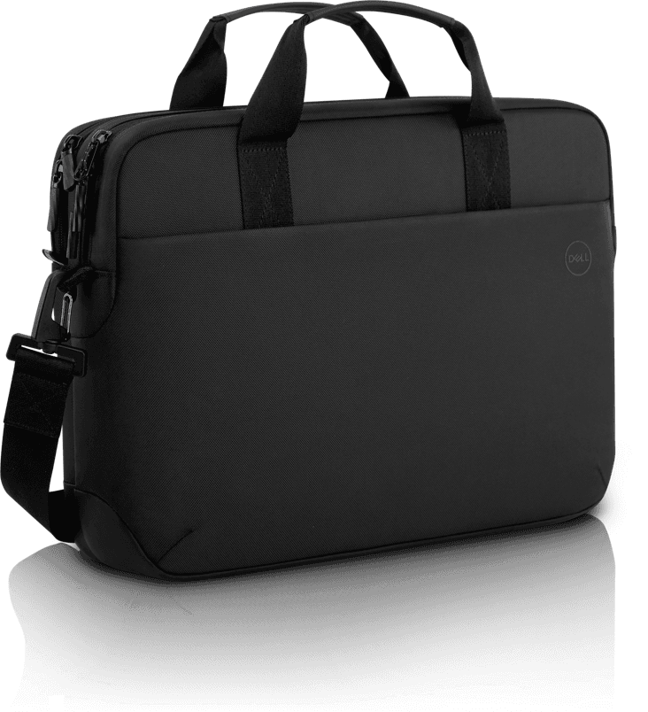 Dell EcoLoop Pro Briefcase 15, 840D fabric, 4.3 in x 11.4 in, Fits most Dell screen sizes up to 15.6",  100% recycled ocean-bound plastic, Weather-resistant, adjustable shoulder strap, luggage pass through, reflective accent thumbnail 1