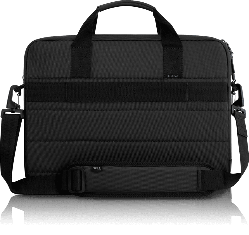 Dell EcoLoop Pro Briefcase 15, 840D fabric, 4.3 in x 11.4 in, Fits most Dell screen sizes up to 15.6",  100% recycled ocean-bound plastic, Weather-resistant, adjustable shoulder strap, luggage pass through, reflective accent thumbnail 8