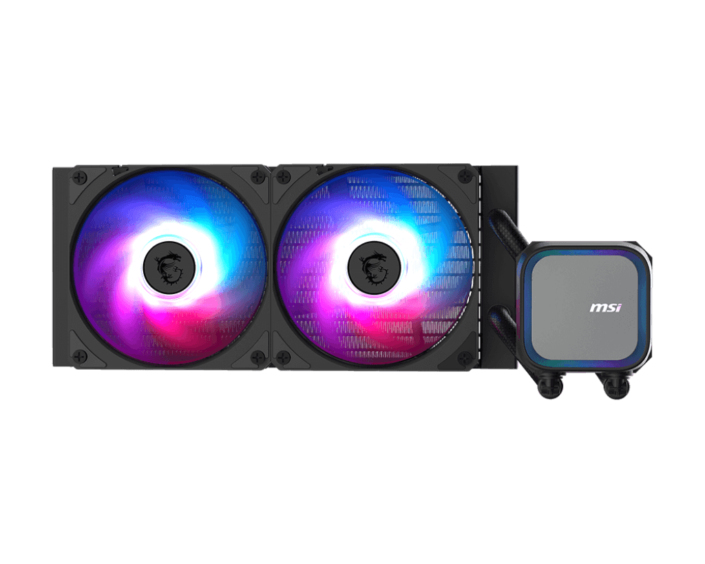 MSI MAG CORELIQUID A13 240 AIO 240mm Liquid Cooler, Ring Blade Fan Bearing, 3800 RPM, EPDM Tubing, AM5/AM4, LGA 1700/1851, ARGB GEN2, Black | 306-7ZWCA11-L80 thumbnail 1
