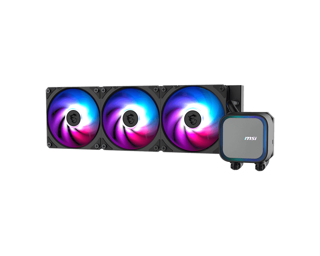 MSI MAG CORELIQUID A13 360 AIO 360mm Liquid Cooler, Ring Blade Fan Bearing, 3800 RPM, EPDM Tubing, AM5/AM4, LGA 1700/1851, ARGB GEN2, Black | 306-7ZWDA11-L80