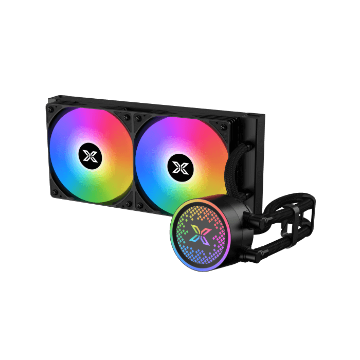 Xigmatek FENIX 240 Liquid Cooler, ARGB Pump Head & 240mm PWM Fan, Mini ARGB Controller, Intel & AMD Mounting Kit, Black | EN42973