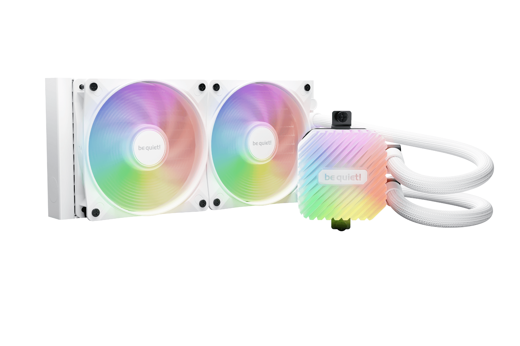 be quiet LIGHT LOOP 240mm White All-in-One Liquid Cooling, 2x Light Wings LX PWM Fans, ARGB Cooling Block, 2900 Pump speed (rpm) | BW021