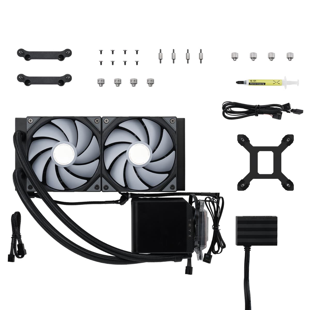 TRYX PANORAMA ARGB 240 Black L-shaped AMOLED Screen Liquid Cooler, 6.5 Inch 2K 60 Hz Display, Adjustable Fan Speed| L-P240A-AS2M-G0K thumbnail 6