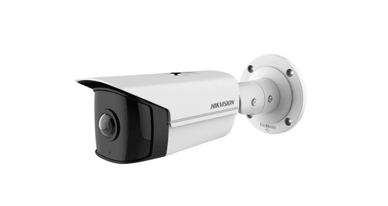 Hikvision 4 MP Super Wide Angle Fixed Bullet IP Camera, 1.68mm Lens, 180?? Wide Field of View, H.265+ Compression, Distortion Correction, IP67 Protection, White | DS-2CD2T45G0P-I-1.68mm image