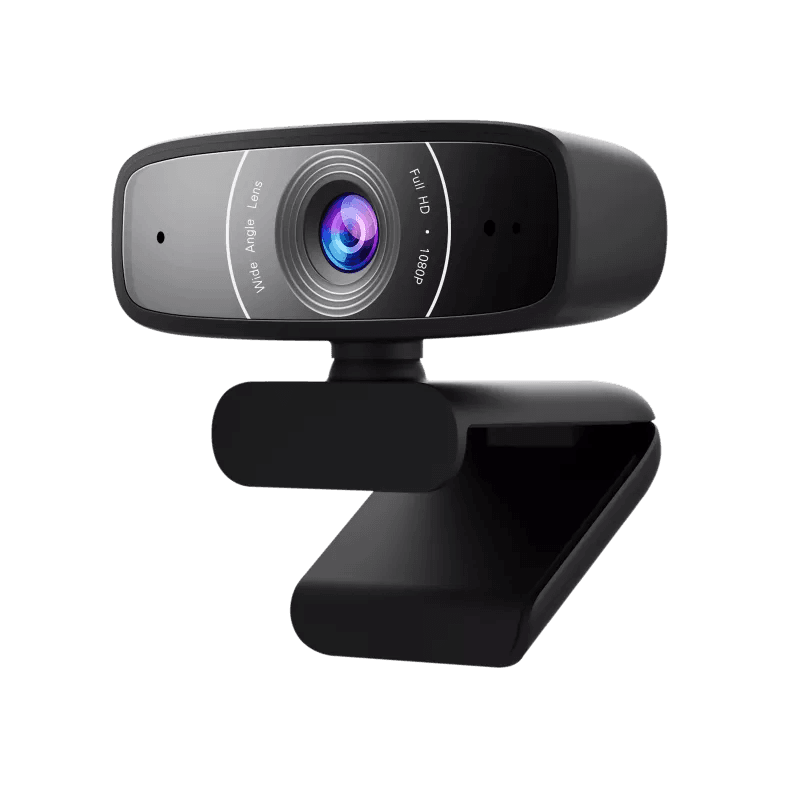 ASUS Webcam C3 1080p HD USB Camera - Beamforming Microphone, Tilt-Adjustable, 360 Degree Rotation, Wide Field of View, Compatible with Skype, Microsoft Teams and Zoom 90YH0340-B2UA00 4718017953825