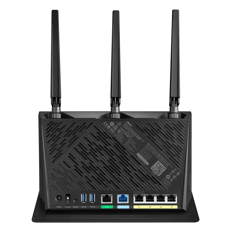 Asus RT-AX86U AX5700 Dual Band WiFi 6 Gaming Router, WiFi 6 802.11ax, 1.8 GHz Quad-Core, 1GB RAM, 2500 sq ft, NVIDIA GeForce, 2.5G Port, Gaming Port, Adaptive QoS - Black I 90IG05F1-MU2G10 thumbnail 8