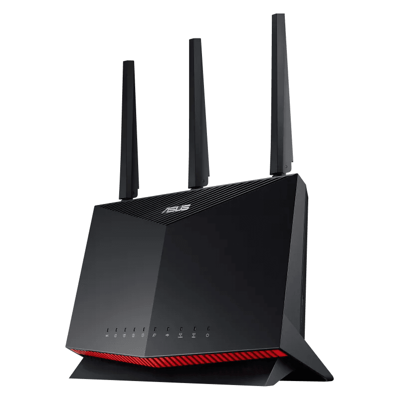 Asus RT-AX86U AX5700 Dual Band WiFi 6 Gaming Router, WiFi 6 802.11ax, 1.8 GHz Quad-Core, 1GB RAM, 2500 sq ft, NVIDIA GeForce, 2.5G Port, Gaming Port, Adaptive QoS - Black I 90IG05F1-MU2G10 thumbnail 7