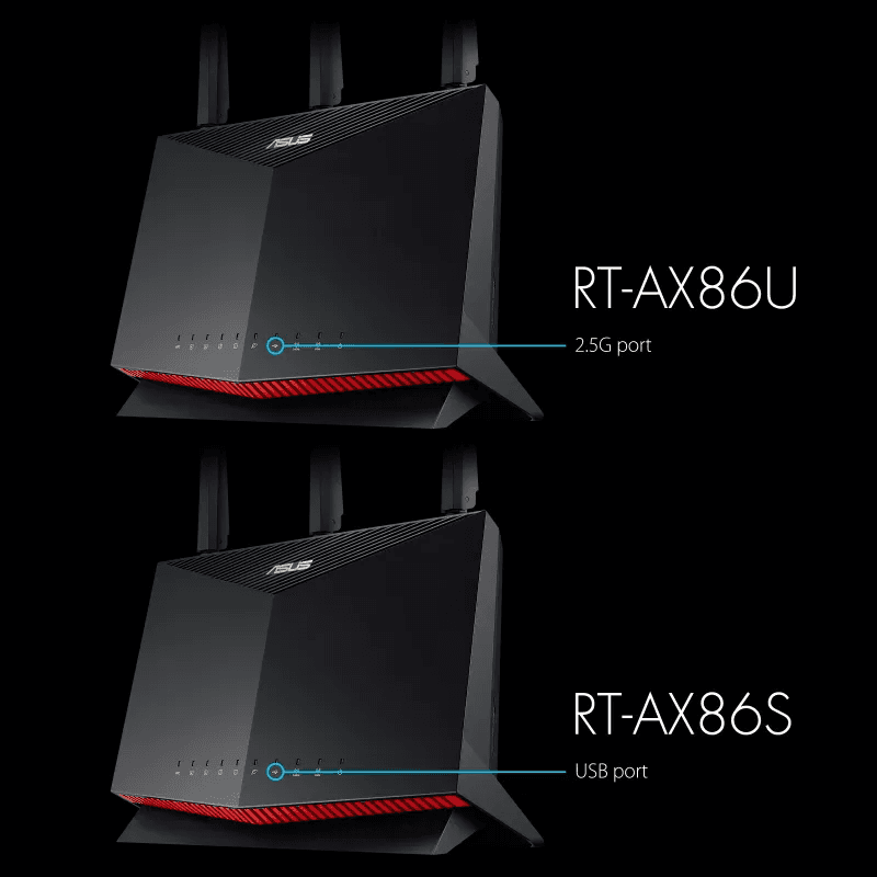 Asus RT-AX86U AX5700 Dual Band WiFi 6 Gaming Router, WiFi 6 802.11ax, 1.8 GHz Quad-Core, 1GB RAM, 2500 sq ft, NVIDIA GeForce, 2.5G Port, Gaming Port, Adaptive QoS - Black I 90IG05F1-MU2G10 thumbnail 6