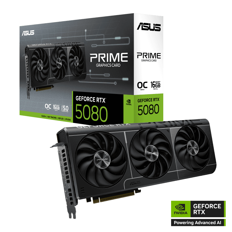 ASUS PRIME GeForce RTX 5080 16GB GDDR7 OC Edition Graphics card, 16GB GDDR7,  256-bit  30 Gbps, Extreme Clock 2685 MHz, 10752 CUDA Core, NVIDIA Blackwell Architecture and DLSS4 | 90YV0LX0-M0NA00 thumbnail 2