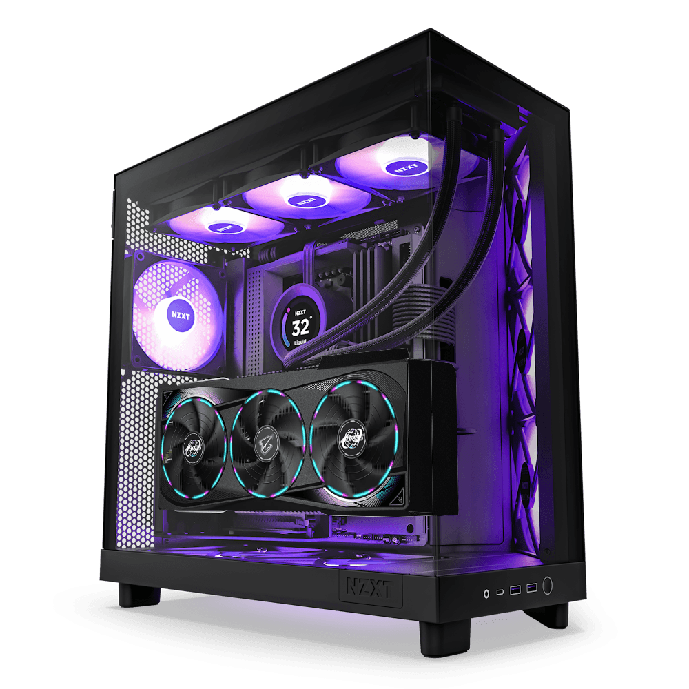 High-End Black Gaming PC, Intel Core Ultra 9 285K, RTX 5070 OC Edition 12GB GDDR7, 48GB (2x24GB) DDR5, 2TB NVMe SSD, AIO LCD Cooler, 850W