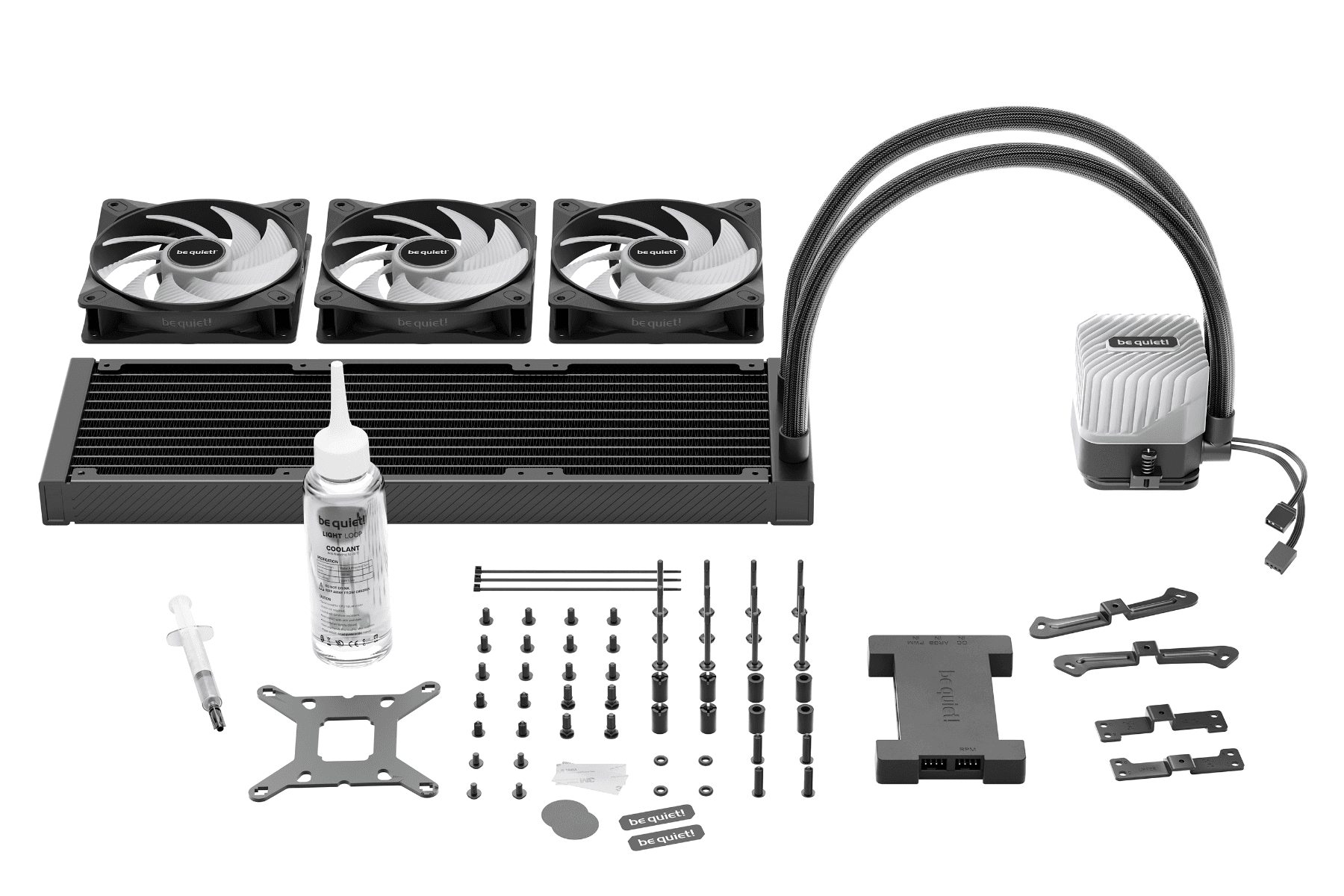 be quiet LIGHT LOOP 360mm Black  All-in-One Liquid Cooling, 3x Light Wings LX PWM Fans, ARGB Cooling Block, 2900 Pump speed (rpm) | BW022 thumbnail 5