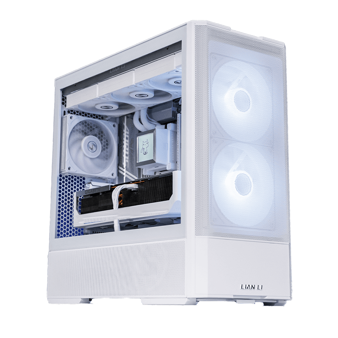 White Compact Gaming PC, AMD Ryzen 7 9800X3D, RX 9070 XT AMD RADEON 16GB, 32GB (2x16GB) 6000MHz, 1TB NVMe, LCD Liquid Cooler, 850W