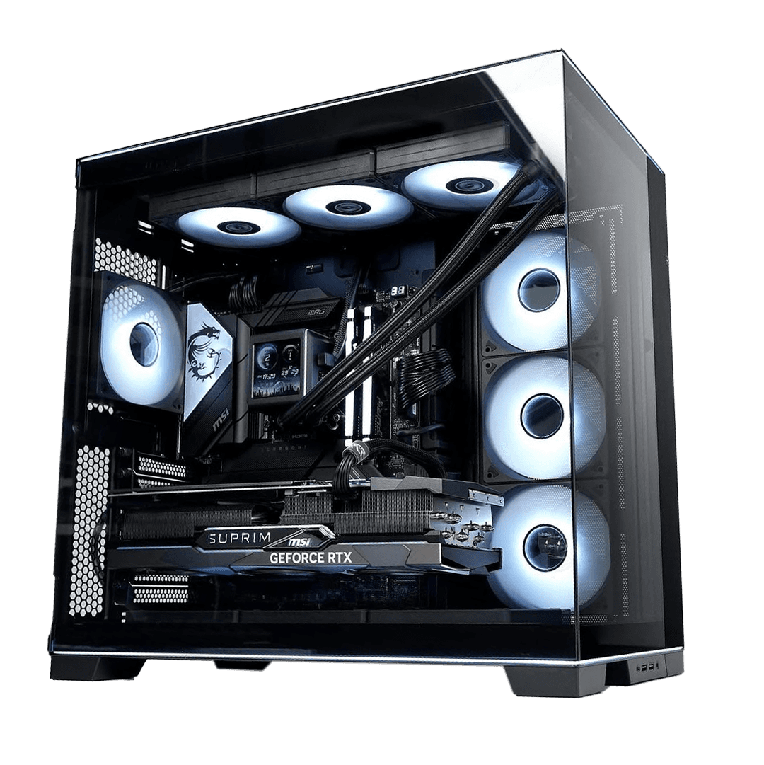 MSI MPG Carbon Gaming PC, AMD Ryzen 7 9800X3D, RTX 5090 SUPRIM 32GB, 32GB (2x16GB) 6000MHz, 990 PRO 2TB NVMe, 1300W, AIO LCD Cooler, WiFi 7