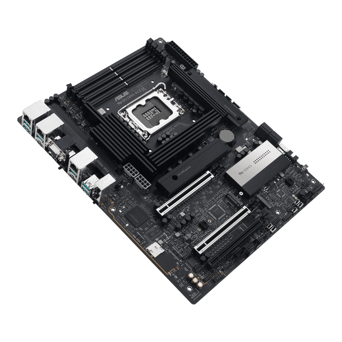 ASUS Pro WS Z890-ACE SE Intel Z890 LGA1851 ATX Workstation Motherboard with PCIe 5.0, DDR5 support, 10Gb & 2.5Gb Ethernet, four M.2 slots, plus a USB 20Gpbs front-panel connector and onboard BMC  | 90MB1JC0-M0EAY0 thumbnail 5