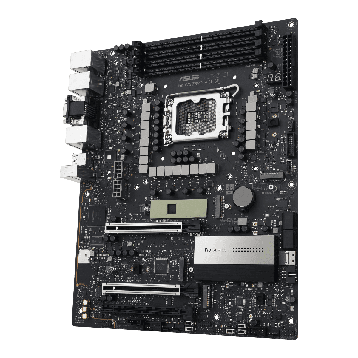 ASUS Pro WS Z890-ACE SE Intel Z890 LGA1851 ATX Workstation Motherboard with PCIe 5.0, DDR5 support, 10Gb & 2.5Gb Ethernet, four M.2 slots, plus a USB 20Gpbs front-panel connector and onboard BMC  | 90MB1JC0-M0EAY0 thumbnail 4