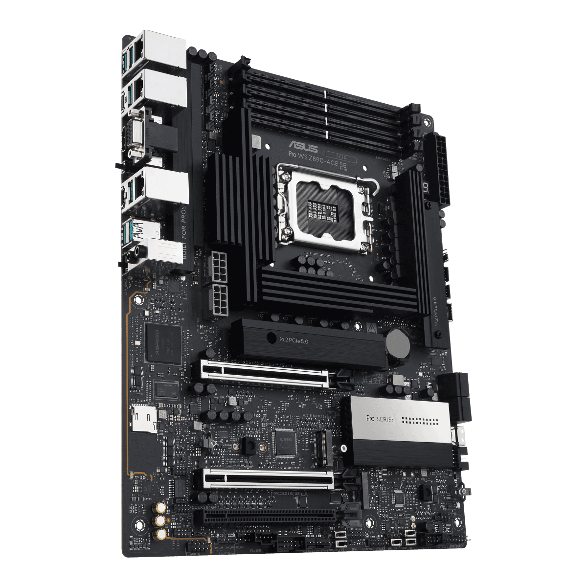 ASUS Pro WS Z890-ACE SE Intel Z890 LGA1851 ATX Workstation Motherboard with PCIe 5.0, DDR5 support, 10Gb & 2.5Gb Ethernet, four M.2 slots, plus a USB 20Gpbs front-panel connector and onboard BMC  | 90MB1JC0-M0EAY0 thumbnail 3