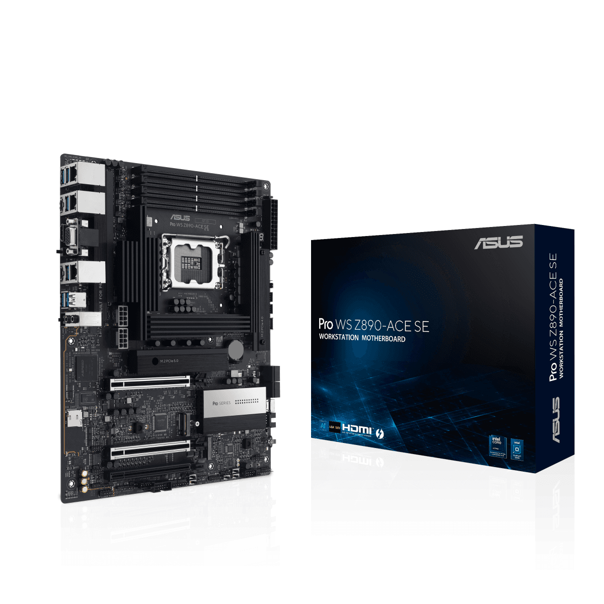 ASUS Pro WS Z890-ACE SE Intel Z890 LGA1851 ATX Workstation Motherboard with PCIe 5.0, DDR5 support, 10Gb & 2.5Gb Ethernet, four M.2 slots, plus a USB 20Gpbs front-panel connector and onboard BMC  | 90MB1JC0-M0EAY0 image