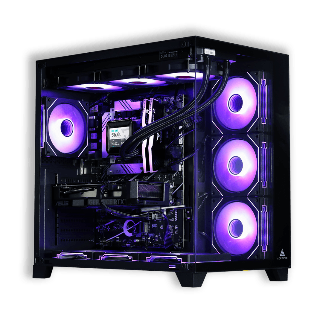 Core i7 X 5060Ti Gaming PC, Core i7-12700F, DUAL RTX 5060 Ti OC 16GB GDDR7, 32GB (2x16GB) 6400MHz, 2TB NVMe SSD, LCD Liquid CPU Cooler, 650W, WiFi