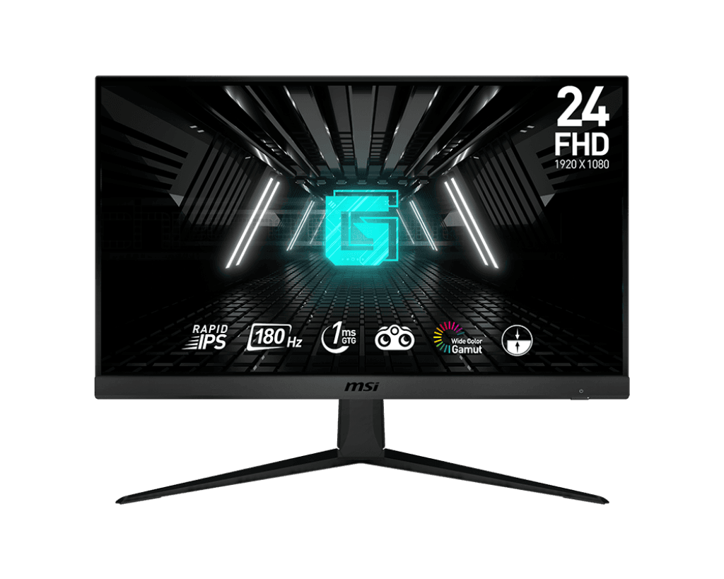 MSI G2412F Gaming Monitor, 24" 1920 x 1080 FHD Rapid IPS Display, 180Hz Refresh Rate, 1ms (GtG) Response Time, Adaptive Sync, Night Vision, 178?? Wide Viewing Angle, Black | 9S6-3BB91T-004