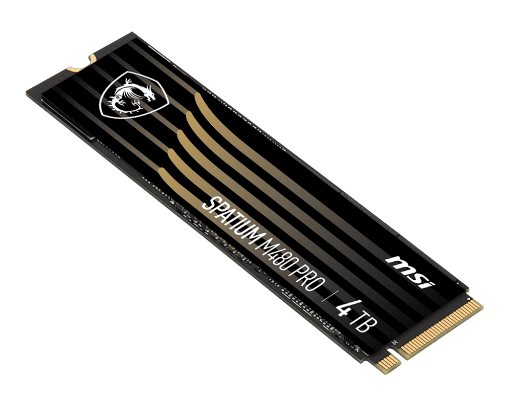 MSI SPATIUM M480 PRO PCIe 4.0 NVMe M.2 4TB ECC SSD, 3D NAND, 7400(MB/s), 2GB DDR4 DRAM Cache | S78-440R050-P83 thumbnail 3