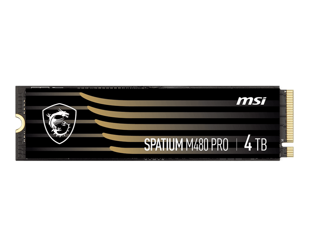 MSI SPATIUM M480 PRO PCIe 4.0 NVMe M.2 4TB ECC SSD, 3D NAND, 7400(MB/s), 2GB DDR4 DRAM Cache | S78-440R050-P83 thumbnail 2