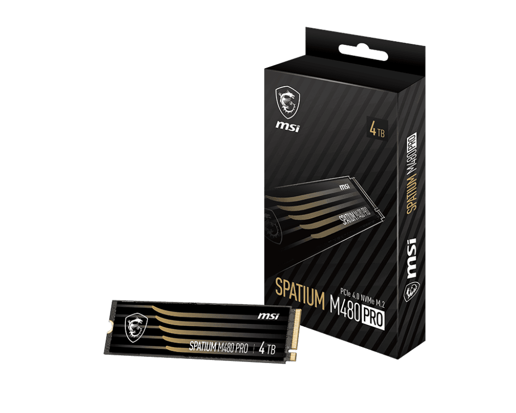 MSI SPATIUM M480 PRO PCIe 4.0 NVMe M.2 4TB ECC SSD, 3D NAND, 7400(MB/s), 2GB DDR4 DRAM Cache | S78-440R050-P83 thumbnail 1