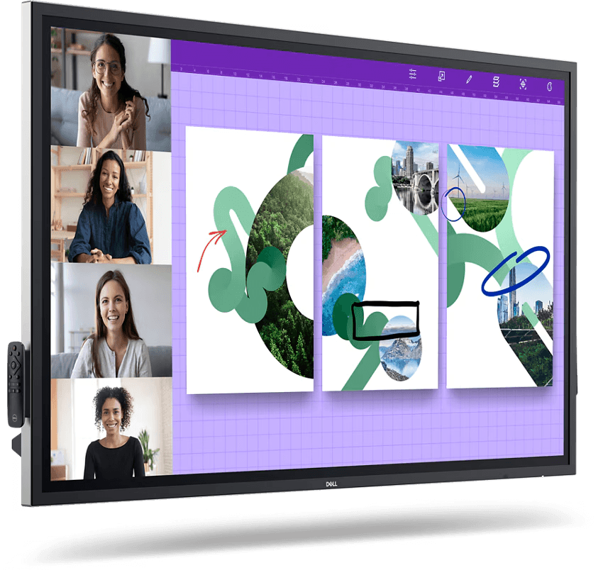 Dell 75 4K Interactive Touch Monitor, 3840 x 2160 UHD, IPS Panel, Touch Screen (multi touch), Palm-rejection, USB-C connectivity, Built-in Dual 20W speakers | P7524QT thumbnail 3
