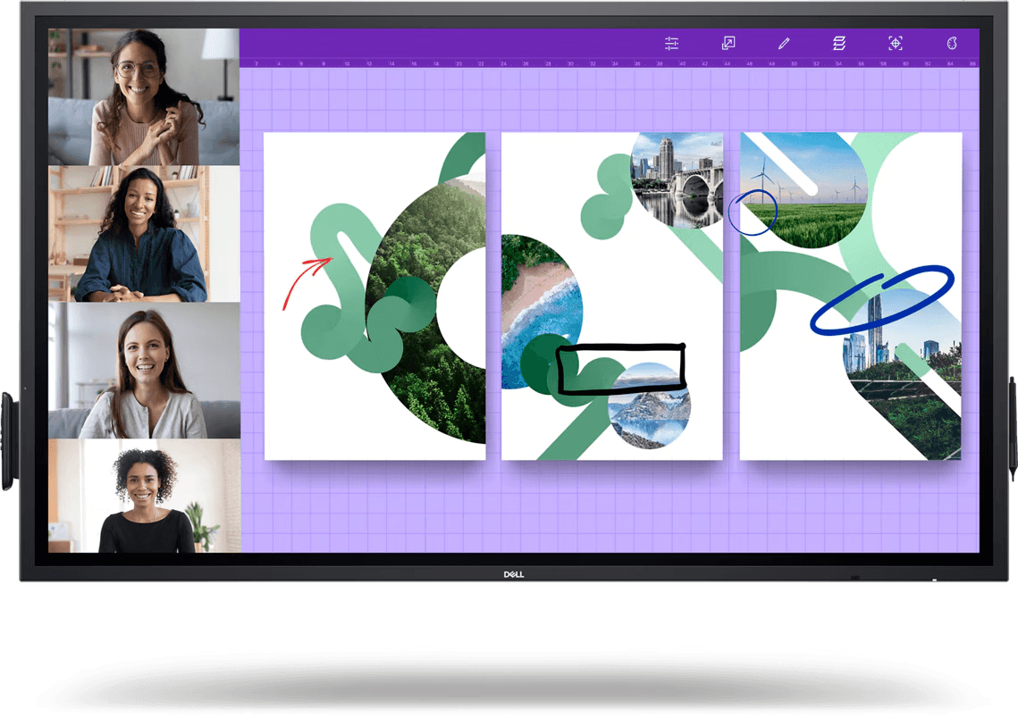 Dell 75 4K Interactive Touch Monitor, 3840 x 2160 UHD, IPS Panel, Touch Screen (multi touch), Palm-rejection, USB-C connectivity, Built-in Dual 20W speakers | P7524QT