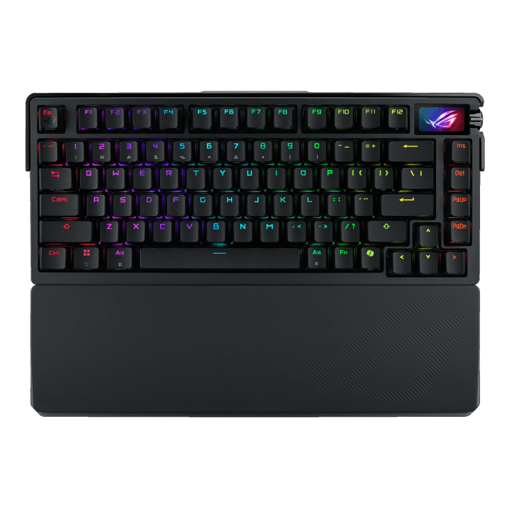 ASUS ROG Azoth Extreme 75% Wireless Gaming Keyboard, Aluminum Chassis, Carbon Fiber Positioning Plate, Adjustable Gasket Mount, Three-Layer Dampening, Color OLED Touchscreen, ROG NX Snow Switches, PBT Keycaps, Black | 90MP03MA-BKCA00 thumbnail 3