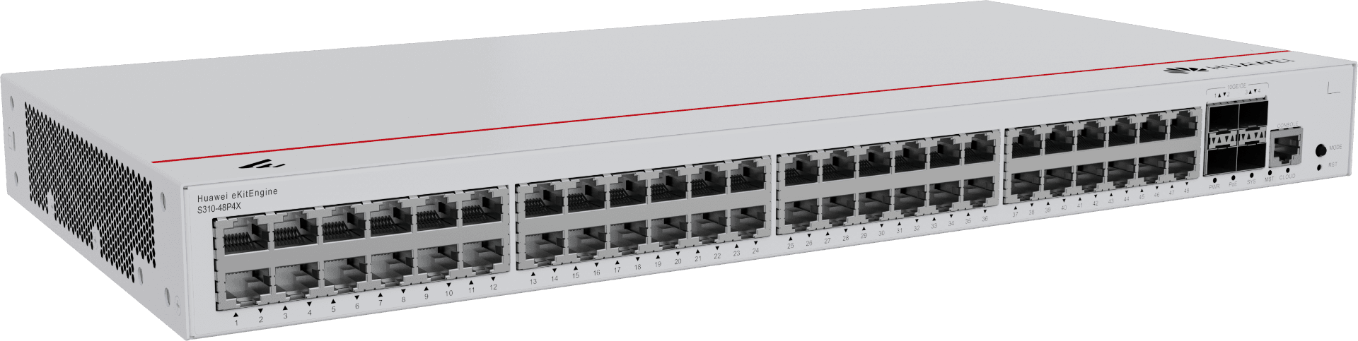 Huawei eKitEngine Managed Switch S310-48P4X, 48 Ports, POE+, 4 x 10GE SFP+ ports thumbnail 3