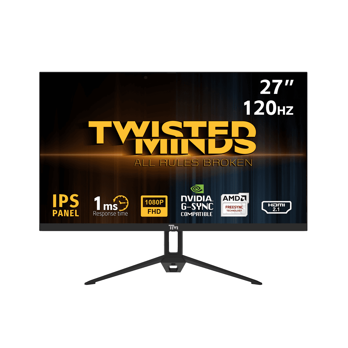 Twisted Mind ECO SERIES 27???, 120hz, 1MS, Gaming Monitor, FHD, HDMI 2.1 & DP 1.4, Black | TM27FHD120IPS