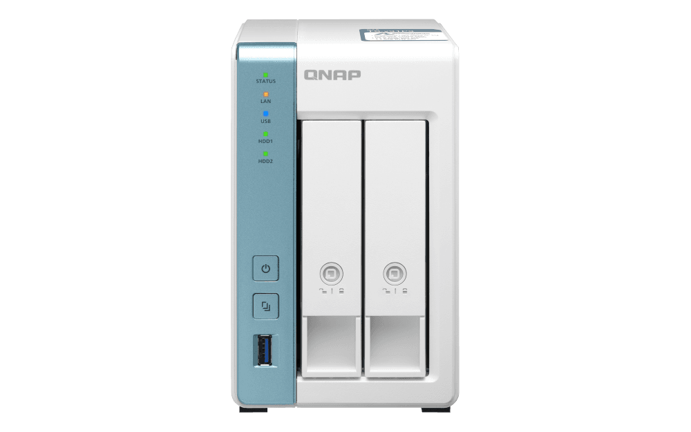 QNAP 2 Bay NAS Server, Alpine AL-314 Processor, Quad-Core 1.7 GHz, 4GB SO-DIMM DDR3 RAM, 2.5 GbE LAN (Without Hard Drive) | TS-231P3-4G thumbnail 1