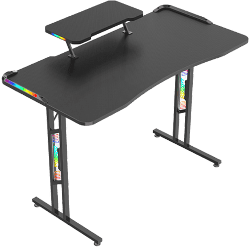 Twisted Minds T Shaped RGB Double Top Gaming Desk, Cable Management, Carbon fiber, Ergonomic, Vogue,sturdy and practical T-shape structure | TM-GD27-T-RGB