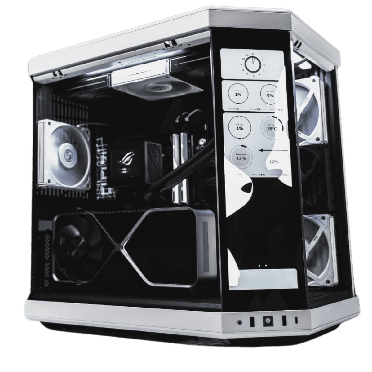 Hyte Y70 touch infinite Gaming PC, AMD Ryzen 7 7800X3D, 4060 Ti AERO OC 16GB, 32GB (2x16GB) DDR5 6400MTs, 1TB PCIe 4.0 NVMe, 850W, RGB AIO Cooler