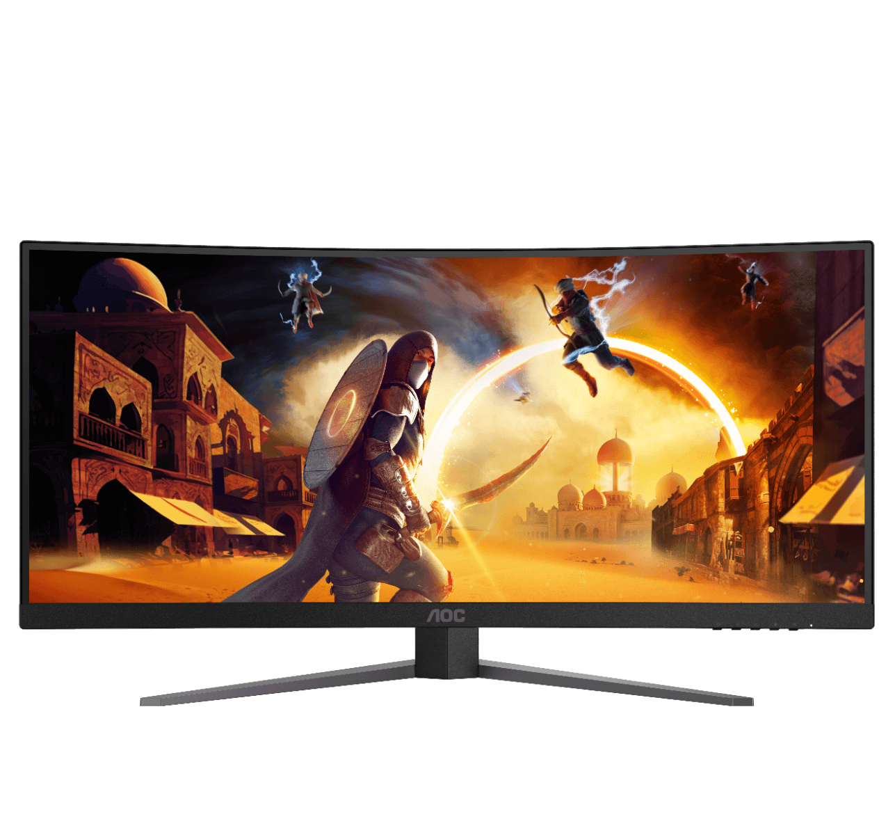 AOC CU34G4Z 34" WQHD Curved Gaming Monitor, WQHD 3440??1440 Fast VA, 0.3ms MPRT, 240 Hz, 1500R, DisplayHDR 400, Low Blue Light, HDMI 2.1, DP 1.4, Height Adjustable