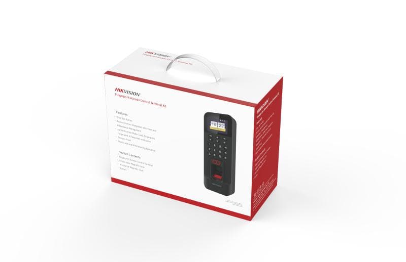 Hikvision DS-K1T804 Series Fingerprint Access Control Terminal Kit, Fingerprint terminal: DS-K1T804MF x1, Magnetic Lock: DS-K4H258S x1, Magnetic Lock bracket: DS-K4H258-LZ x1, Push button: DS-K7P01 x1