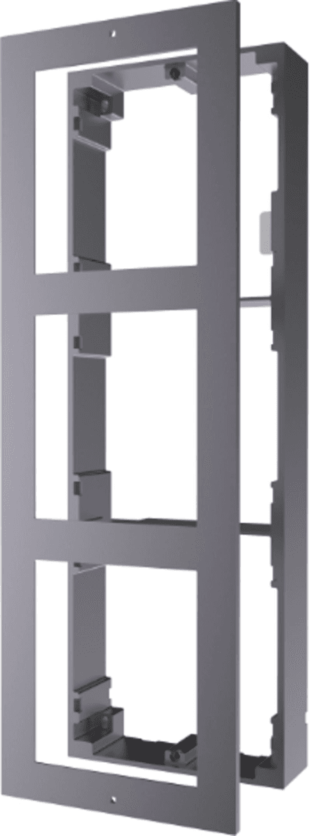 Hikvision DS-KD-ACW3 Accessory Package, 2nd Video Intercom Brackets, 3 Surface mounting module brackets of modular door station includes 3 module frame , 3 module front panel, 1 button cover and some other necessary accessories, Aviation aluminum