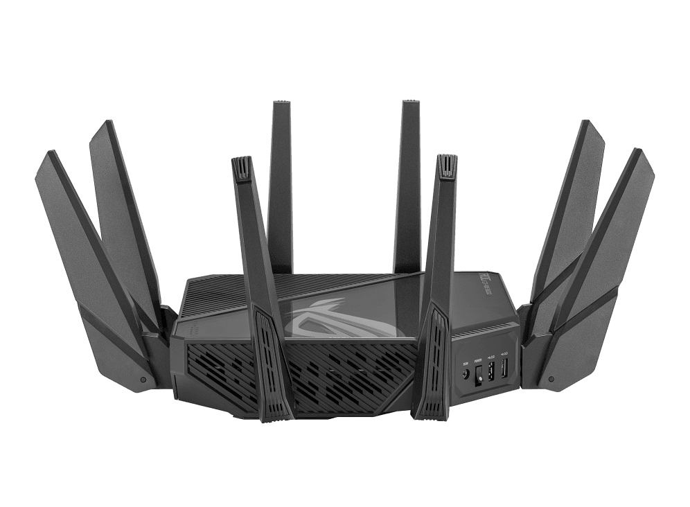 ASUS ROG Rapture WiFi 6E Gaming Router (GT-AXE16000) - Quad-Band, 6 GHz Ready, Dual 10G Ports, 2.5G WAN Port, AiMesh Support, Triple-Level Game Acceleration, Lifetime Internet Security, Instant Guard| 90IG06W0-MU2A10