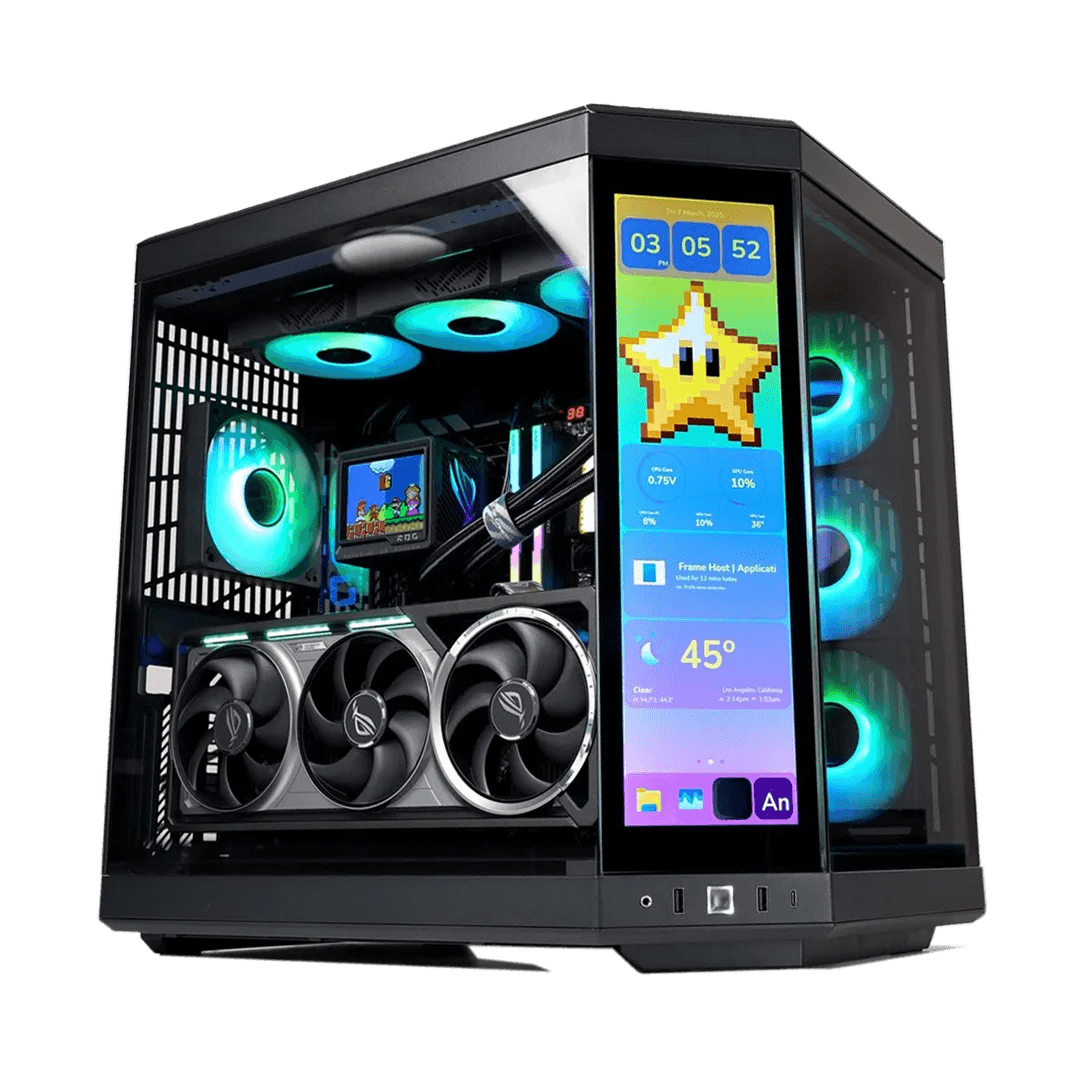 High-End Gaming PC Powered By ASUS: Intel Core Ultra 9 285K + ASUS ROG ASTRAL LC RTX 5090 OC 32GB GDDR7, 32GB DDR5 6000MHz RGB, 1TB NVMe SSD, 360mm ROG Ryujin III LCD AIO, 1200W Platinum ATX 3.1 PSU, WiFi 7, HYTE Y70 Touch Infinite Case